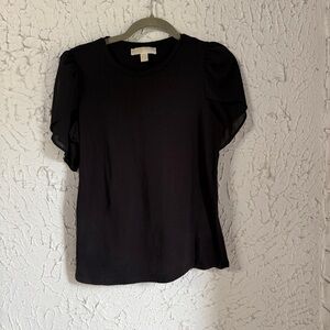 MICHAEL Michael Kors Classic Black Top with Statement Sleeve